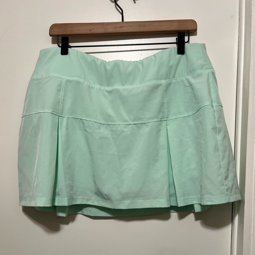 ETONIC XL Women's Core Pleated Tennis Skort Aqua Green Built-in Shorts